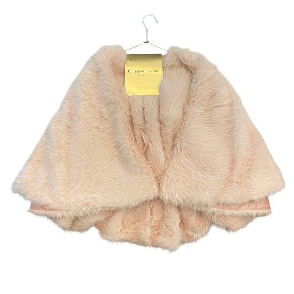 Christian Lacroix Christmas Tree Skirt 60in Pink Faux Fur Holiday Glam NEW - Picture 2 of 10